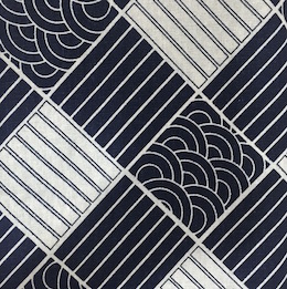 Alternating waves on striped Navy and White Squares